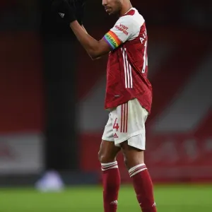 Arsenal's Aubameyang Celebrates with Fans: Arsenal's Victory over Burnley (2020-21)