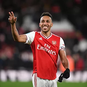 Arsenal's Aubameyang Celebrates Victory Over Newcastle United in Premier League