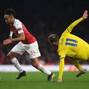 Arsenal's Aubameyang Clashes with BATE's Hleb in Europa League Showdown Arsenal's Aubameyang Clashes with BATE's Hleb in Europa League Showdown