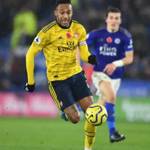 Arsenal FC Print - Pierre-Emerick Aubameyang at King Power Stadium Arsenal FC Print - Pierre-Emerick Aubameyang at King Power Stadium