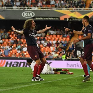 Arsenal's Aubameyang and Guendouzi Celebrate Goals in Europa League Semi-Final vs Valencia