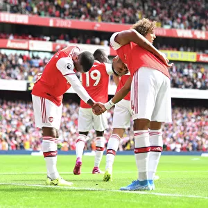 Arsenal's Aubameyang and Lacazette Celebrate Goals Against Burnley in 2019-20 Premier League