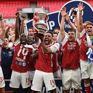 Arsenal's Aubameyang Lifts Empty FA Cup: Arsenal v Chelsea, 2020