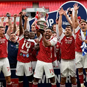 Arsenal's Aubameyang Lifts FA Cup After Empty Arsenal v Chelsea Final
