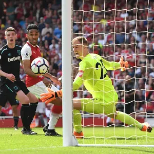 Arsenal's Aubameyang and Ramsey Score Against West Ham: Hart Looks On Arsenal's Aubameyang and Ramsey Score Against West Ham: Hart Looks On