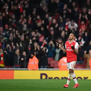 Arsenal's Aubameyang Reacts After Arsenal vs. Everton Premier League Clash (2019-20)