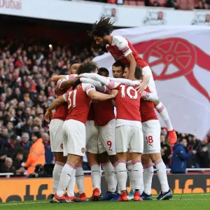 Arsenal's Aubameyang Scores and Celebrates with Team against Burnley (2018-19)
