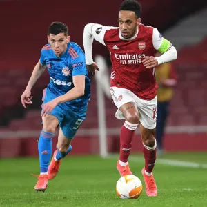 Arsenal's Aubameyang Scores in Empty Emirates: UEFA Europa League 2021 (Arsenal v Olympiacos) Arsenal's Aubameyang Scores in Empty Emirates: UEFA Europa League 2021 (Arsenal v Olympiacos)