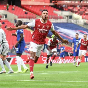Arsenal FC Print of Aubameyang Scores in Empty FA Cup Final Arsenal FC Print of Aubameyang Scores in Empty FA Cup Final