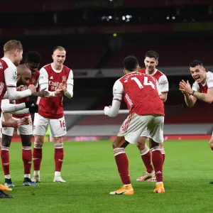Arsenal's Aubameyang Scores First Goal in Empty Emirates Against Newcastle (2020-21)