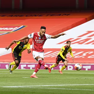 Arsenal's Aubameyang Scores Penalty in Arsenal v Watford Premier League Clash (2019-20)
