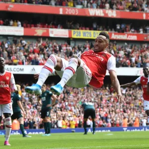 Arsenal FC Print: Aubameyang Scores Second Goal Against Burnley