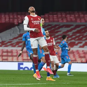 Arsenal's Aubameyang Shines in Empty Emirates Against Olympiacos - UEFA Europa League 2021 Arsenal's Aubameyang Shines in Empty Emirates Against Olympiacos - UEFA Europa League 2021