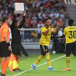 Arsenal's Aubameyang Subs In During Angers Pre-Season Friendly