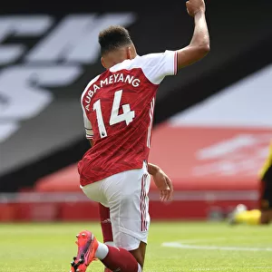 Arsenal's Aubameyang Takes a Knee During Arsenal v Watford Premier League Match (2019-20)