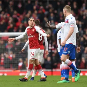 Arsenal's Bellerin Engages in Conversation with Stoke's Shawcross during Premier League Clash Arsenal's Bellerin Engages in Conversation with Stoke's Shawcross during Premier League Clash