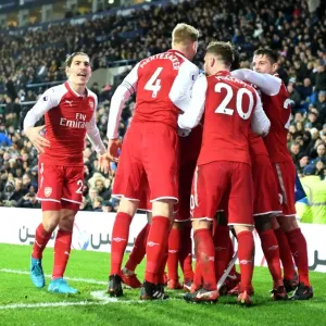 Arsenal's Bellerin and Sanchez Celebrate Goal Against West Bromwich Albion (2017-18)