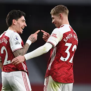 Arsenal's Bellerin and Smith Rowe: Triumphant Moment as They Celebrate Goals Against Leeds United in the Premier League 2020-21