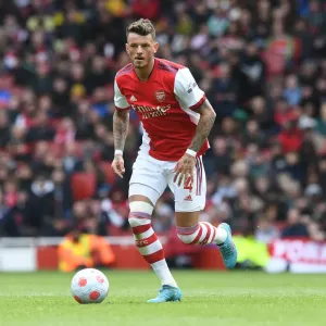 Arsenal's Ben White in Action: Arsenal vs Brighton & Hove Albion, Premier League 2021-22