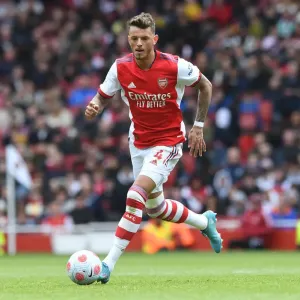 Arsenal's Ben White in Action: Premier League 2021-22 - Arsenal vs Brighton & Hove Albion