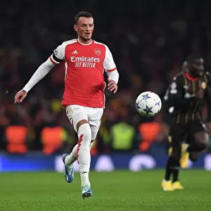 Arsenal's Ben White in Action against RC Lens in 2023-24 UEFA Champions League