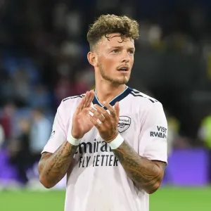 Arsenal's Ben White Applauding Fans after Crystal Palace Victory - Premier League 2022-23 Arsenal's Ben White Applauding Fans after Crystal Palace Victory - Premier League 2022-23