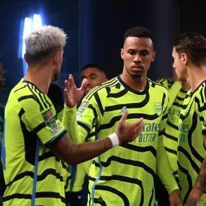 Arsenal's Ben White and Gabriel Share a Moment Before West Ham Clash in Carabao Cup