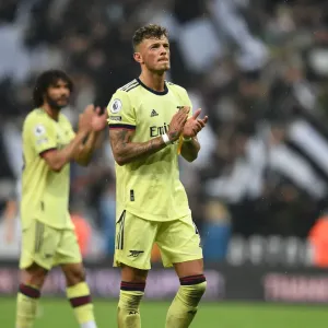 Arsenal's Ben White Post-Match at Newcastle United's St. James Park (Premier League 2021-22) Arsenal's Ben White Post-Match at Newcastle United's St. James Park (Premier League 2021-22)