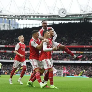 Arsenal's Ben White Scores and Celebrates with Team in Premier League Victory over Leeds United (2022-23) Arsenal's Ben White Scores and Celebrates with Team in Premier League Victory over Leeds United (2022-23)