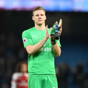 Arsenal's Bernad Leno Applauding Fans After Manchester City Match, 2018-19 Premier League