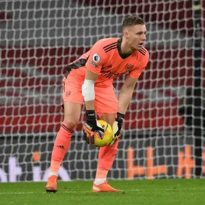 Arsenal's Bernd Leno in Action: Arsenal vs. Southampton (Premier League 2020-21, Emirates Stadium) Arsenal's Bernd Leno in Action: Arsenal vs. Southampton (Premier League 2020-21, Emirates Stadium)