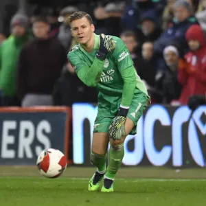 Arsenal's Bernd Leno in Action: FA Cup Third Round - Nottingham Forest vs Arsenal (2021-2022)