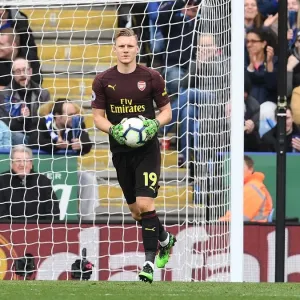 Arsenal's Bernd Leno in Action Against Leicester City - Premier League Showdown (2018-19) Arsenal's Bernd Leno in Action Against Leicester City - Premier League Showdown (2018-19)