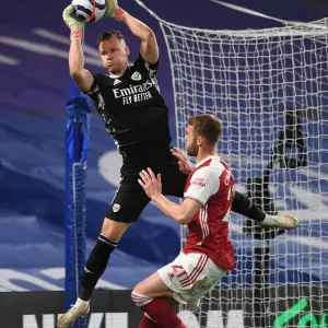 Arsenal's Bernd Leno in Action at Empty Stamford Bridge: Chelsea vs Arsenal, Premier League 2020-21 Arsenal's Bernd Leno in Action at Empty Stamford Bridge: Chelsea vs Arsenal, Premier League 2020-21
