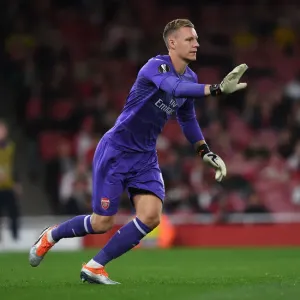 Arsenal's Bernd Leno in Action against Vorskla Poltava in the Europa League