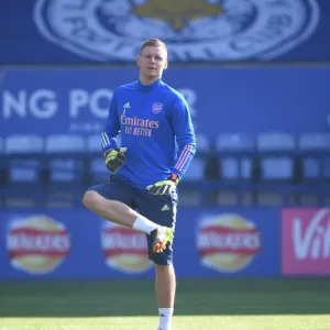 Arsenal's Bernd Leno at Empty Leicester City Stadium: Premier League Clash Amidst COVID-19 Restrictions (Leicester City vs Arsenal, 2021) Arsenal's Bernd Leno at Empty Leicester City Stadium: Premier League Clash Amidst COVID-19 Restrictions (Leicester City vs Arsenal, 2021)