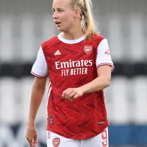 Arsenal's Beth Mead in Action against Aston Villa Women in Empty Meadow Park, FA WSL 2021 Arsenal's Beth Mead in Action against Aston Villa Women in Empty Meadow Park, FA WSL 2021