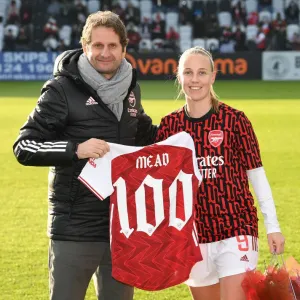 Arsenal's Beth Mead Celebrates 100th Appearance Against Birmingham City Women