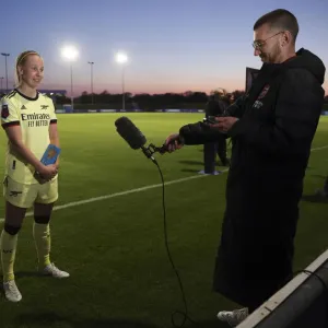 Arsenal's Beth Mead Interviewed After Everton Women vs Arsenal Women FA WSL Match