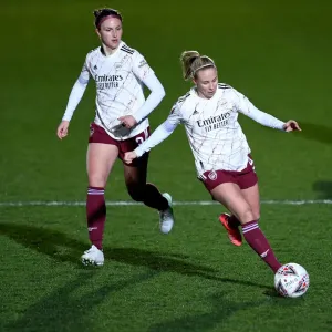 Arsenal's Beth Mead and Lotte Wubben-Moy in Action against Chelsea Women in FA WSL Clash