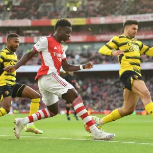 Arsenal's Bukayo Saka in Action: Arsenal vs. Watford (2021-22) Arsenal's Bukayo Saka in Action: Arsenal vs. Watford (2021-22)
