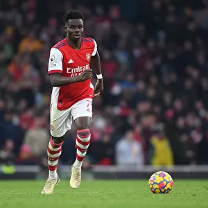 Arsenal's Bukayo Saka in Action: Arsenal vs Burnley, Premier League 2021-22