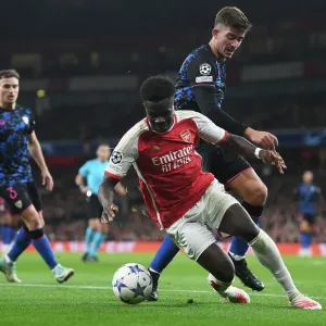 Arsenal's Bukayo Saka in Action: Arsenal vs Sevilla, 2023-24 UEFA Champions League