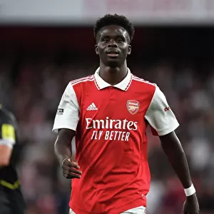 Arsenal's Bukayo Saka in Action against Aston Villa in the 2022-23 Premier League
