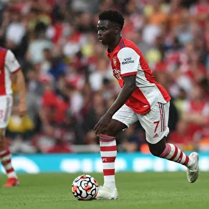 Arsenal's Bukayo Saka in Action against Chelsea - Premier League 2021-22