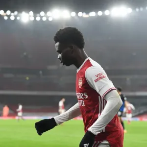 Arsenal's Bukayo Saka in Action against Crystal Palace during Emirates Stadium Showdown in 2020-21 Premier League