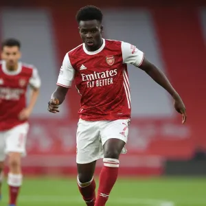 Arsenal's Bukayo Saka in Action: Emirates Stadium (2020-21) - Arsenal vs West Bromwich Albion
