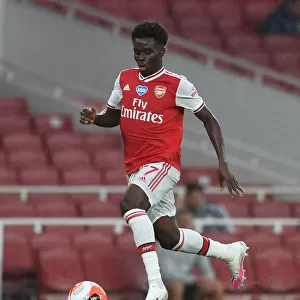 Arsenal's Bukayo Saka in Action against Leicester City - Premier League 2019-2020