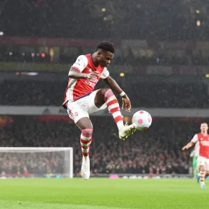 Arsenal's Bukayo Saka in Action against Liverpool - Premier League 2021-22