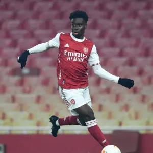 Arsenal's Bukayo Saka in Action against Molde FK in Europa League Group Stage